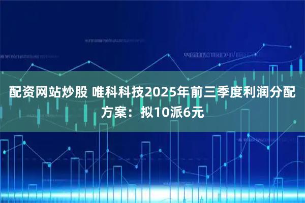 配资网站炒股 唯科科技2025年前三季度利润分配方案：拟10派6元